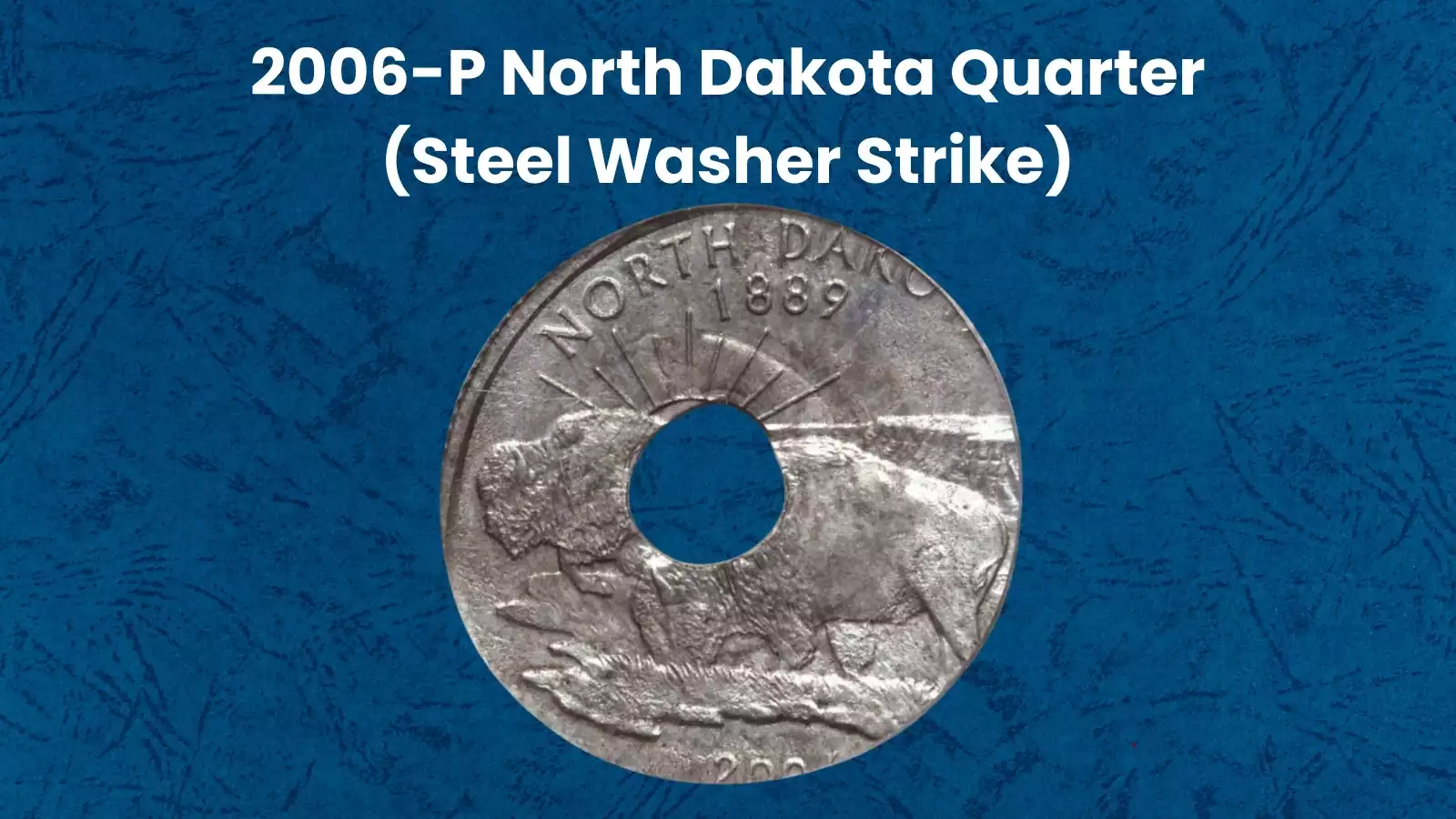 2006-P North Dakota quarter struck on wrong planchet showing size and texture differences compared to a normal quarter
